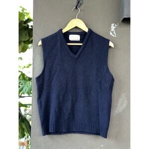 Vintage 70s Jantzen Scotch Tumbler Men’s Medium Blue Wool Sweater Vest Pullover